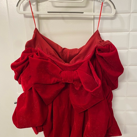 Nana Jacqueline Dresses & Skirts - Red Bow Strapless Top